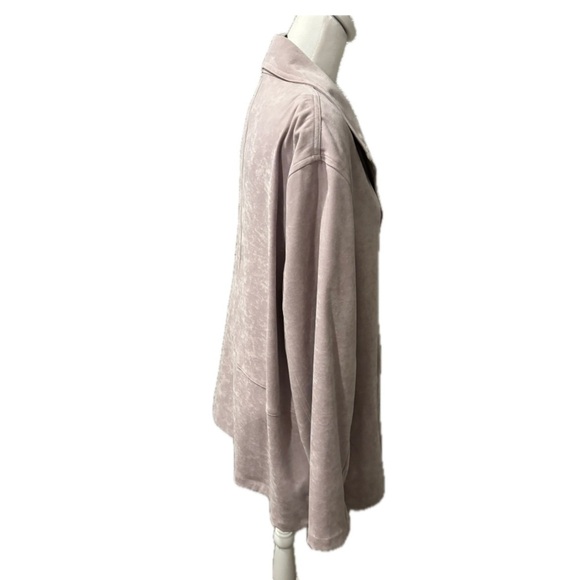 Jessica Holbrook Easy Care Lilac Crushed Velvet Jacket Button Down Long Sleeve - Picture 3 of 7